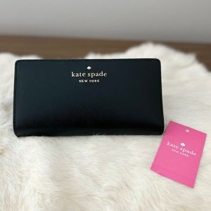 Kate Spade Large Slim Bifold black leather Wallet